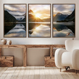 78842-MGV-CV-36X24-Sunrise Mountain Reflection Wall Art – Stunning Nature Landscape Canvas Print for Home, Office, Living Room or Relaxing Space