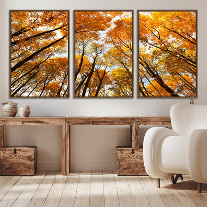 11823-MGV-CV-36X24-Golden Autumn Tree Canopy Wall Art – Stunning Fall Forest Leaves Print, Warm Seasonal Nature Decor for Home, Office or Cabin