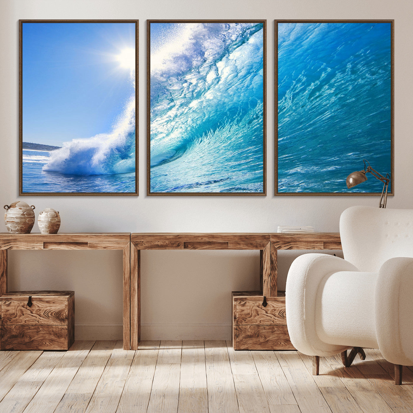 37494-MGV-CV-36X24-Ocean Wave Canvas Art – Stunning Blue Wave Photography, Coastal Wall Decor for Living Room, Bedroom or Office