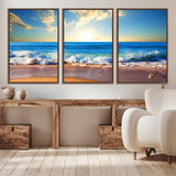 50522-MGV-CV-36X24-Ocean Sunrise Wall Art – Peaceful Beach Waves and Golden Horizon Canvas Print, Coastal Seascape Decor for Home or Office