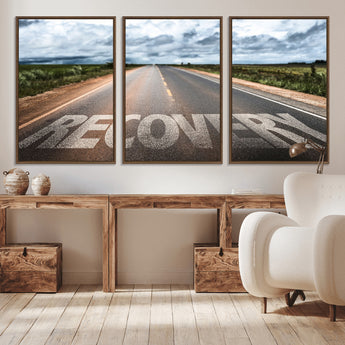 50743-MGV-CV-36X24-Healing Road Wall Art – Motivational Highway Canvas Print, Inspirational Journey Decor for Office, Gym or Living Room