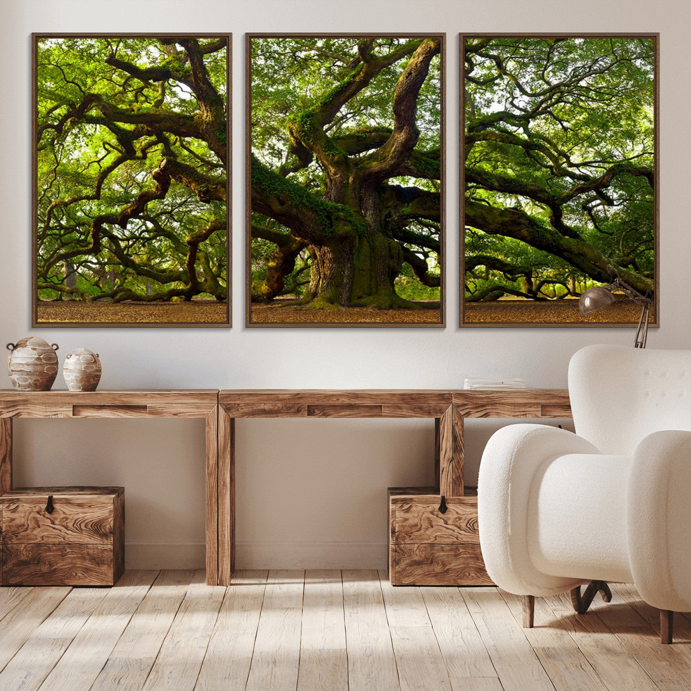 29407-MGV-CV-36X24-Ancient Oak Tree Wall Art – Majestic Nature Canvas Print, Large Tree Photography Decor for Living Room