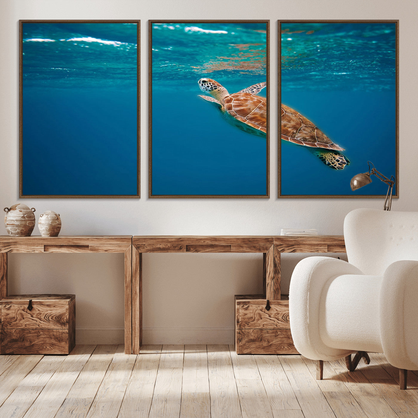 91440-MGV-CV-36X24-Sea Turtle Wall Art – Ocean Turtle Canvas Print, Underwater Marine Life Decor for Living Room, Office, Beach House or Bathroom
