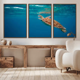 91440-MGV-CV-36X24-Sea Turtle Wall Art – Ocean Turtle Canvas Print, Underwater Marine Life Decor for Living Room, Office, Beach House or Bathroom