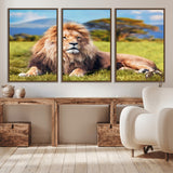 67826-MGV-CV-36X24-Majestic Lion Wall Art – King of the Jungle Canvas Print, Safari Wildlife Decor for Living Room, Office, or Man Cave