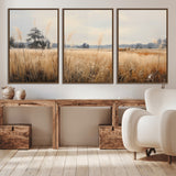 38193-MGV-CV-36X24-Golden Meadow Wall Art – Serene Grassland Landscape Canvas Print, Rustic Nature Decor for Bedroom, Living Room or Farmhouse