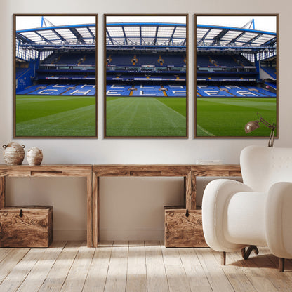59508-MGV-CV-36X24-Chelsea Stadium Wall Art – Stamford Bridge Football Arena Canvas Print, Iconic Soccer Artwork for Living Room, Office, Game Room