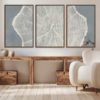 25547-MGV-CV-36X24-Tree Ring Wall Art Canvas Print, Framed Linocut Tree Ring Art Picture Print, Wood Texture Perfect Minimalist Farmhouse Decor