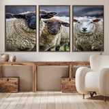 18418-MGV-CV-36X24-Sheep Wall Art Canvas Print, Framed Farmhouse Sheep Art Picture Print, Sheep Herd Perfect Rustic Farmhouse Decor Artwork