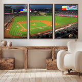93707-MGV-CV-36X24-Los Angeles Stadium Wall Art Canvas Print, Framed Angel Stadium Field Art Picture Print, Anaheim Stadium Perfect Sports Room Decor
