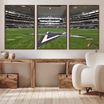 14834-MGV-CV-36X24-Dallas Att Stadium Wall Art Canvas Print, Framed Texas NFL Stadium Art Picture Print, American Football Stadium Perfect Sports