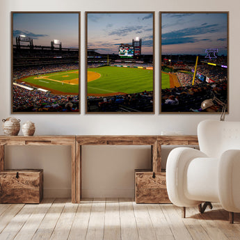 17415-MGV-CV-36X24-Philadelphia Phillies Stadium Wall Art Canvas Print, Framed Citizens Bank Park Art Picture Print, Phillies Stadium Field Perfect