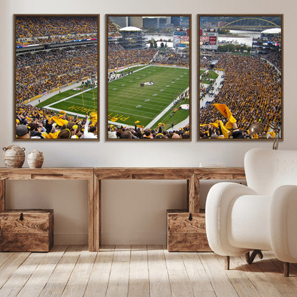 51419-MGV-CV-36X24-Heinz Field Wall Art Canvas Print, Framed Pittsburgh Stadium Field Art Picture Print, Heinz Stadium Field Perfect Sports Room