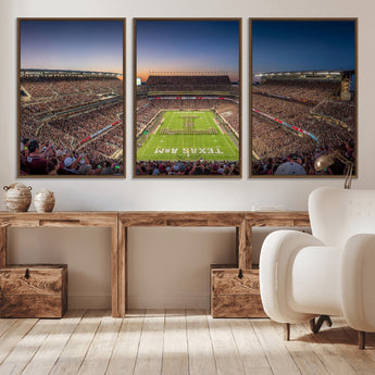 17421-MGV-CV-36X24-Kyle Field Wall Art Canvas Print, Framed Texas Stadium Art Picture Print, Kyle Field Stadium Perfect Sport Room Decor Artwork