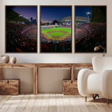 44322-MGV-CV-36X24-Minute Maid Park Wall Art Canvas Print, Framed Houston Astros Stadium Art Picture Print, Houston Astros Field Perfect Sports Room