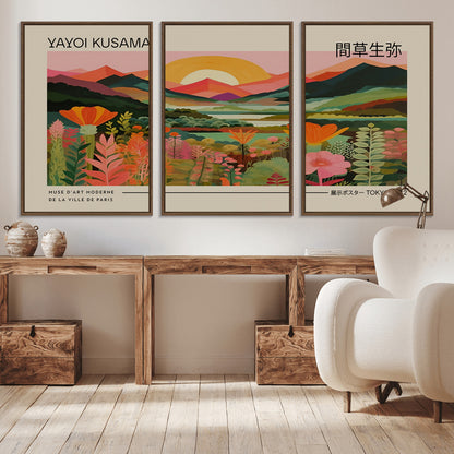 17753-MGV-CV-36X24-Floral Sunset Landscape Wall Art – Panoramic Nature Canvas Print, Vibrant Botanical Artwork for Living Room, Bedroom, Office, or