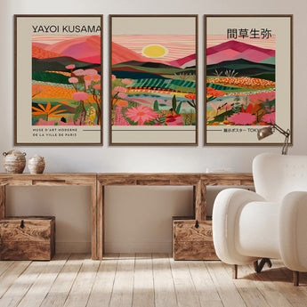 18304-MGV-CV-36X24-Sunset Mountain Landscape Wall Art – Panoramic Abstract Nature Canvas Print, Vibrant Wall Decor for Living Room, Bedroom, Office,