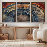 63519-MGV-CV-36X24-Tree Ring Wall Art – Rustic Nature Wood Grain Canvas Print, Abstract Natural Texture Artwork Poster for Living Room, Bedroom,