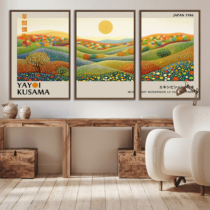 33864-MGV-CV-36X24-Pointillism Yayoi Wall Art Canvas Print, Framed Yayoi Kusama Art Picture Print, Yayoi Kusama Dot Perfect Abstract Nature Decor