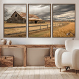 26821575-MGV-CV-36X24-Old Barn Wall Art Canvas Print, Framed Rustic Barn Art Picture Print, Moody Farm Perfect Rustic Farmhouse Decor Artwork