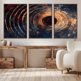 10017879-MGV-CV-36X24-Wood Tree Ring Wall Art Canvas Print, Framed Natural Wood Art Picture Print, Rustic Tree Slice Perfect Rustic Decor Artwork