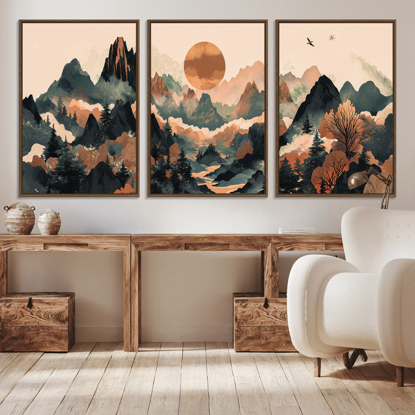 46509506-MGV-CV-36X24-Mountain Wall Art – Sunset Canvas Print, Nature Inspired Artwork, Scenic Wall Decor for Living Room, Bedroom, Office