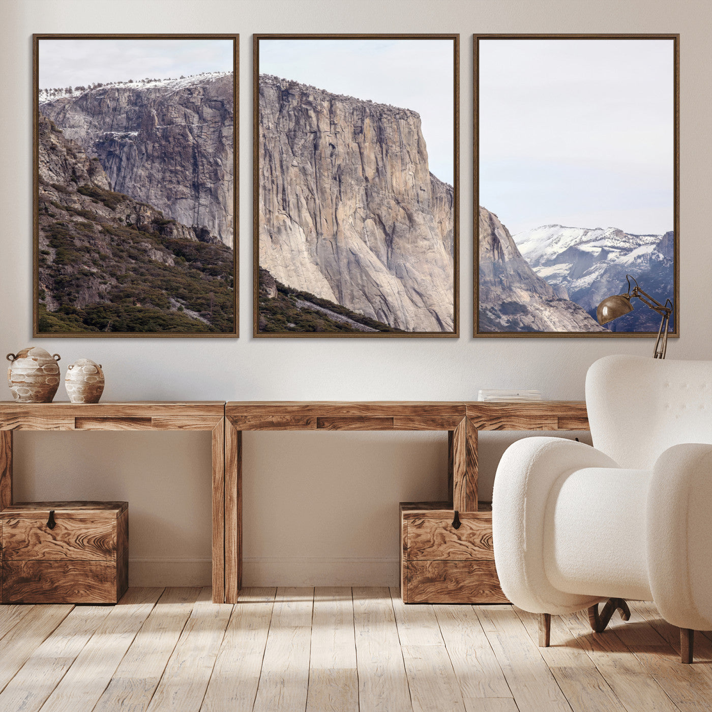 74506434-MGV-CV-36X24-El Capitan Wall Art Canvas Print, Framed Yosemite Cliff Art Picture Print, Sierra Nevada Perfect Sierra Minimalism Decor Artwork