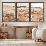 97234735-MGV-CV-36X24-Rustic Bones Wall Art Canvas Print, Framed Desert Sage Art Picture Print, Prairie Skull Perfect Minimal Rustic Decor Artwork