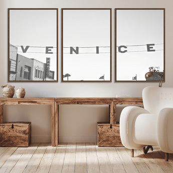 68254589-MGV-CV-36X24-Venice Sign Wall Art Canvas Print, Framed Venice Letters Art Picture Print, Los Angeles Perfect Minimalist Urban Decor Artwork