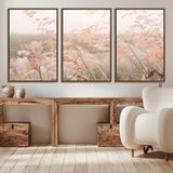 79164340-MGV-CV-36X24-Pastel Grasses Wall Art Canvas Print, Framed Soft Meadow Art Picture Print, Field in Breeze Perfect Pastel Minimal Decor Artwork