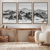 32399691-MGV-CV-36X24-Snowy Mountain Wall Art Canvas Print, Framed Mountain Peaks Art Picture Print, Alpine Mountains Perfect Minimalist Alpine Decor