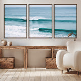 73692470-MGV-CV-36X24-Ocean Swell Wall Art Canvas Print, Framed Surf Waves Art Picture Print, Blue Water Perfect Coastal Dynamic Decor Artwork