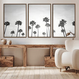 62298277-MGV-CV-36X24-Monochrome Palms Wall Art Canvas Print, Framed Minimalist Trees Art Picture Print, Silhouetted Palms Perfect Tropical Minimalist