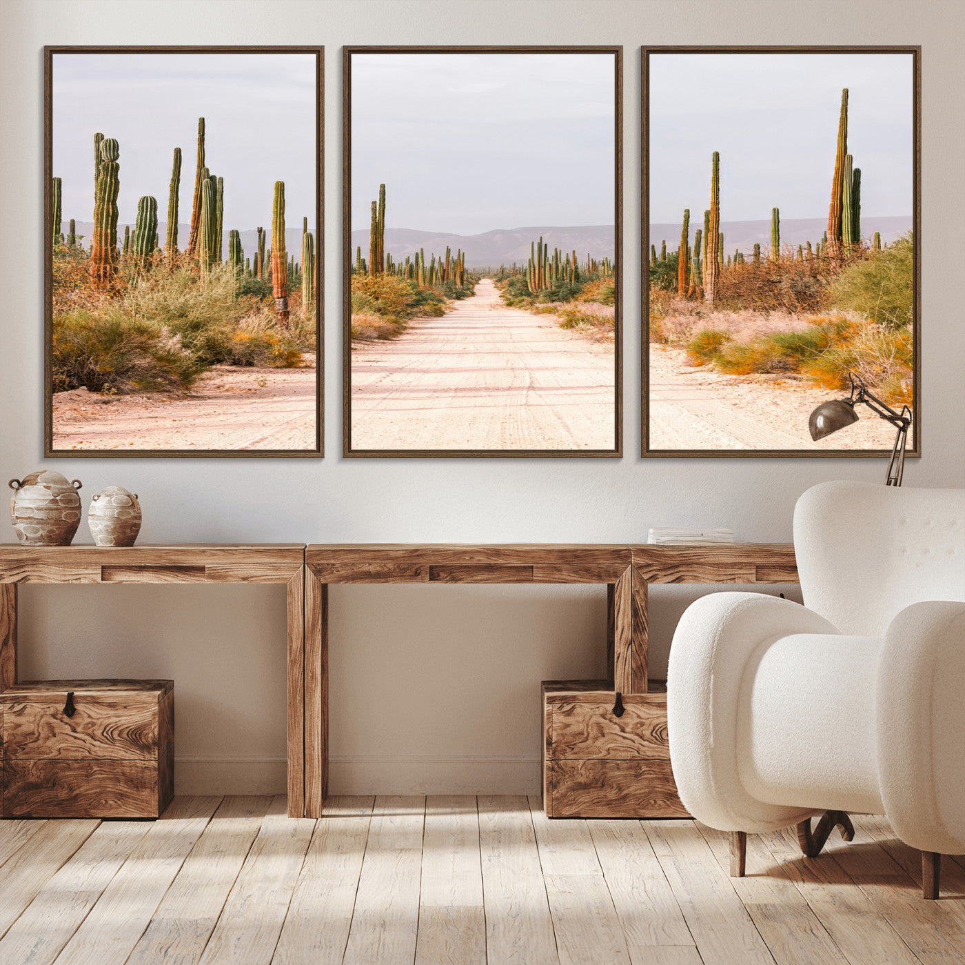30742780-MGV-CV-36X24-Desert Cactus Wall Art Canvas Print, Framed Southwestern Art Picture Print, Bohemian Western Perfect Southwestern Boho Decor