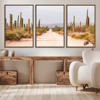 30742780-MGV-CV-36X24-Desert Cactus Wall Art Canvas Print, Framed Southwestern Art Picture Print, Bohemian Western Perfect Southwestern Boho Decor