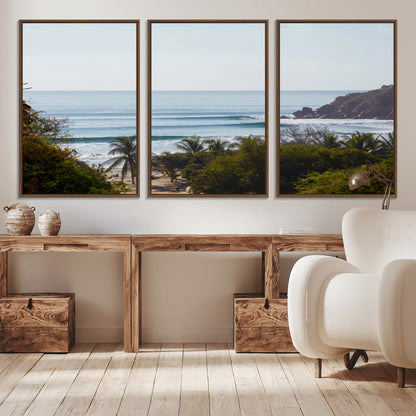 88336640-MGV-CV-36X24-Tropical Beach Scene Wall Art Canvas Print, Framed Coastal Photography Art Picture Print, Ocean Horizon Art Perfect Coastal Boho