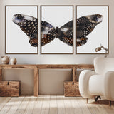 99831147-MGV-CV-36X24-Spotted Butterfly Wall Art Canvas Print, Framed Neutral Insect Theme Art Picture Print, Earthy Wing Pattern Perfect Modern Rustic