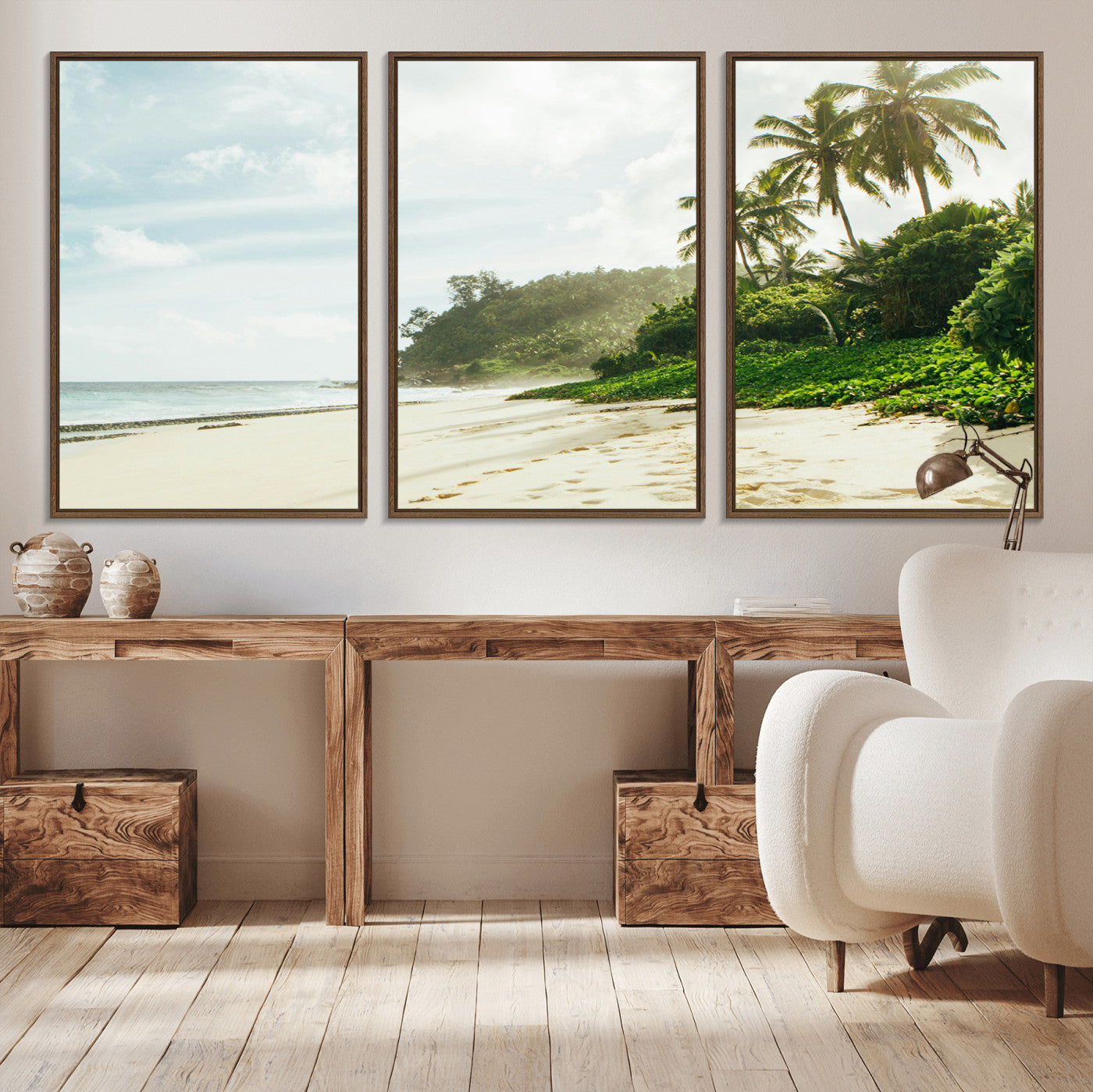 42984524-MGV-CV-36X24-Relaxing Beach Wall Art Canvas Print, Framed Ocean View Art Picture Print, Coastal Serenity Perfect Tropical Coastal Decor Artwork