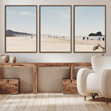 28307820-MGV-CV-36X24-Minimalist Beach Wall Art Canvas Print, Framed Coastal Serenity Art Picture Print, Soft Sand Perfect Modern Coastal Decor Artwork