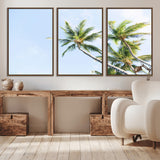 54719115-MGV-CV-36X24-Palm Trees Wall Art Canvas Print, Framed Tropical Aesthetic Art Picture Print, Coastal Serenity Perfect Tropical Minimalist Decor