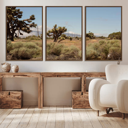 16114018-MGV-CV-36X24-Joshua Tree Wall Art Canvas Print, Framed Desert Landscape Art Picture Print, Mountain Horizon Perfect Southwestern Boho Decor