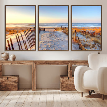73351887-MGV-CV-36X24-Ocean Sunset Wall Art Wall Art Canvas Print, Framed Nautical Photography Art Picture Print, Summer Beach House Decor Perfect