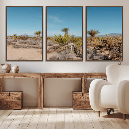 35156165-MGV-CV-36X24-Joshua Tree Wall Art Canvas Print, Framed Desert Landscape Art Picture Print, Warm Earth Tones Perfect Southwestern Minimalist