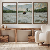 41674074-MGV-CV-36X24-Bison Wall Art – American Buffalo Wildlife Photography Canvas Print, Western Mountain Landscape Artwork Rustic Nature Decor for