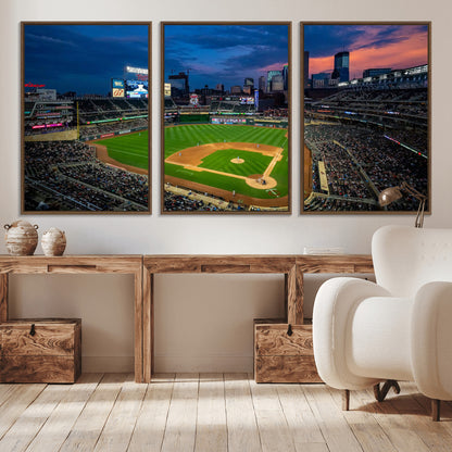 68222753-MGV-CV-36X24-Baseball Stadium Wall Art – Panoramic Night Game Canvas Print, Sports Decor for Man Cave, Office, Bar, or Living Room