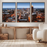 25096967-MGV-CV-36X24-Atlanta Skyline Wall Art – Vibrant Cityscape Canvas Print, Modern Night Lights Urban Decor for Office, Living Room, or Apartment
