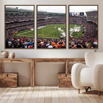 18347149-MGV-CV-36X24-Soldier Field Wall Art – Chicago Bears Football Stadium Canvas Print, Game Day Sports Decor for Man Cave, Bar, Office, or Living