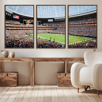 32530647-MGV-CV-36X24-Chicago Bears Stadium Wall Art – Futuristic Dome Arena Canvas Print, Modern Football Concept Design Decor for Man Cave, Bar, or