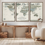 10693204-MGV-CV-36X24-Little By Little One Travels Far Tolkien Quote Blue Green World Map Adventure Wall Art Canvas Print Rustic Wanderlust Travel Decor