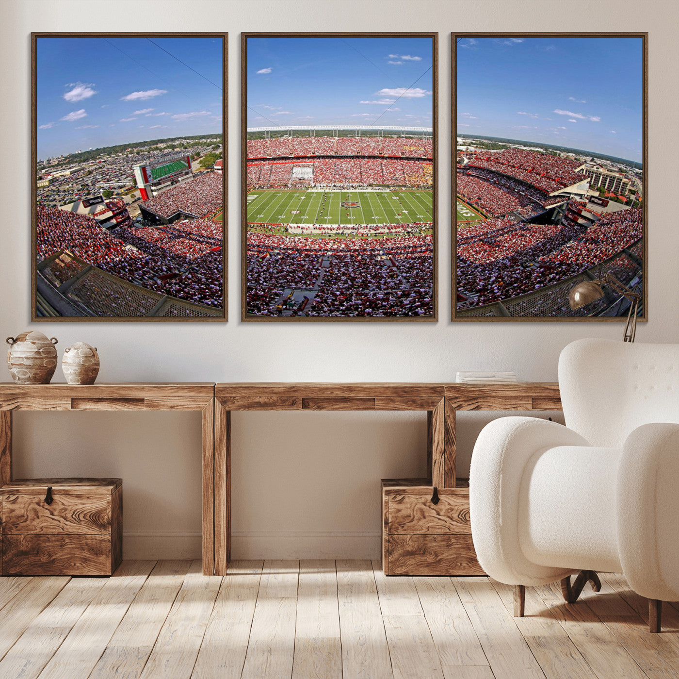 29492070-MGV-CV-36X24-Stadium Wall Art – Panoramic College Football Canvas Print, Game Day Crowd and Field Scene, Sports Photography Decor for Office,